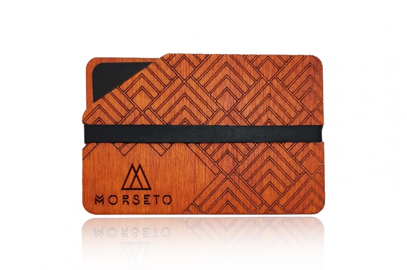 Ξύλινο πορτοφόλι -Geometric Orange